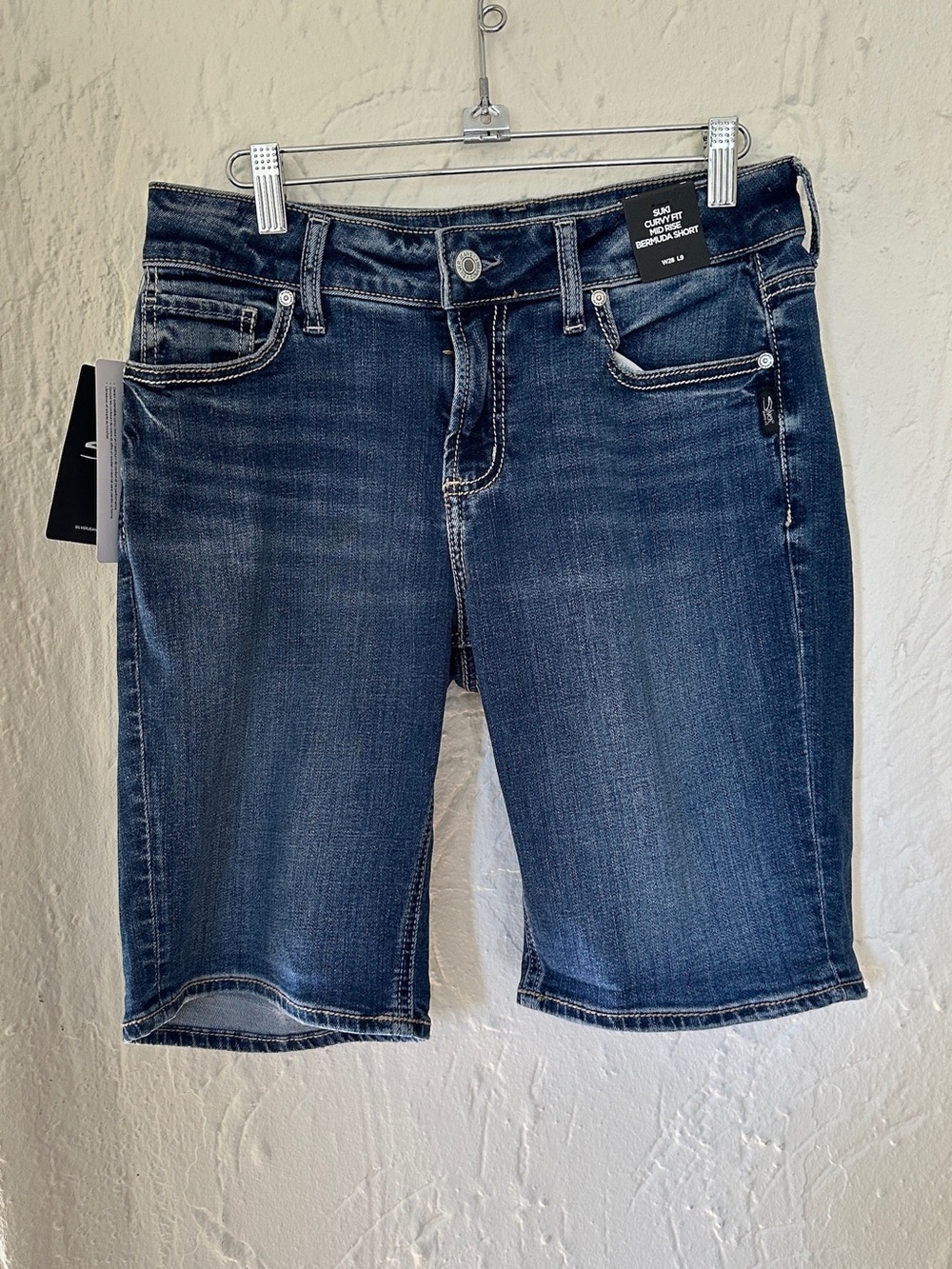 Silver Jeans Dark Blue Denim Bermuda Shorts - Women